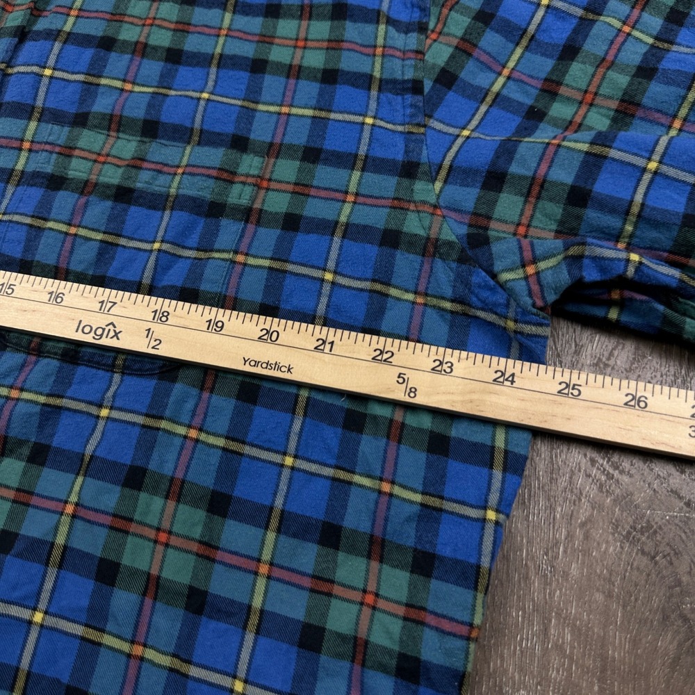 Brooks Brothers Madison Fit Plaid Button Down Shirt Mens Large Blue Green Cotton - Picture 4 of 6